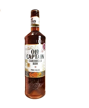 Ром Boomsma Old Captain Pure Black Caribbean Rum  Ром Олд Капитан Пьюр Блэк  Карибиан Ром темный  700 мл