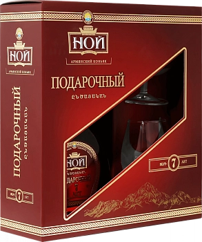 Коньяк Noy Podarochniy  7 y.o. in gift box with two glasses  500 мл