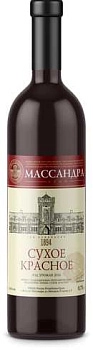 Вино Массандра ЗГУ Крым  сухое красное 2019 750 мл