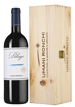 Вино Umani Ronchi Pelago Marche Rosso IGT wooden box Пелаго в подарочной упаковке 2018 750 мл  14%