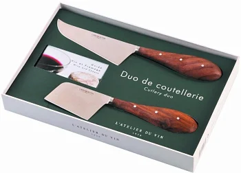 Набор для сыра L'Atelier du Vin Set for cheese  Duo de Coutellerie  in box  Ателье дю Ван  Набор для сыра  Дуо де Катлери 2 ножа и книга-руководство