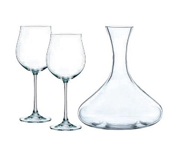 Набор из 3-х предметов декантер и 2 фужера для вина Nachtmann Vivendi  бессвинцовый хрусталь
