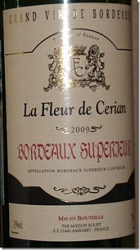 Вино La Fleur De Cerian Ля Флер де Серьян Бордо Супериор  750 мл