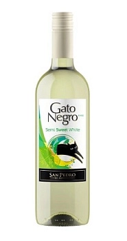 Вино San Pedro Gato Negro Semi-Sweet White Гато Негро белое полусладкое 2023 750 мл