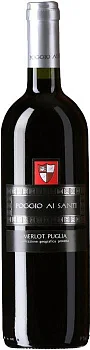 Вино красное сухое "Poggio Ai Santi" Merlot Dry, Puglia IGP  "Поджо Ай Санти" Мерло 2019 750 мл