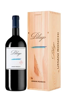 Вино Umani Ronchi Pelago Marche Rosso IGT wooden box Пелаго в подарочной упаковке 2019 1500 мл  14%