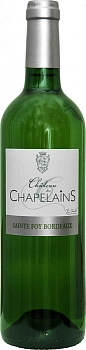 Вино Chateau des Chapelains Blanc Sec  Sainte-Foy Cotes de Bordeaux AOC  2018   750 мл