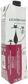 Вино Cuatro Gatos Tempranillo - Garnacha  1000 мл