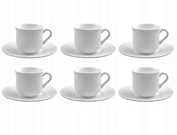 Набор Ebro Coffee Set cup+ saucer of 6 Бормиоли Эбро Кофе набор чашка+блюдце 6 штук 160 мл