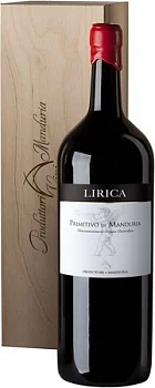 Вино Produttori di Manduria  Lirica Primitivo di Manduria DOP в деревянном футляре 2020 5000 мл 14,5%