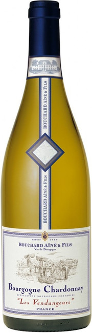 Вино  Bourgogne Chardonnay Les Vendangeurs  Бургонь Шардоне  Ле Ванданжер бел.сух.  Бушар Эне и Фис 2016 750 мл