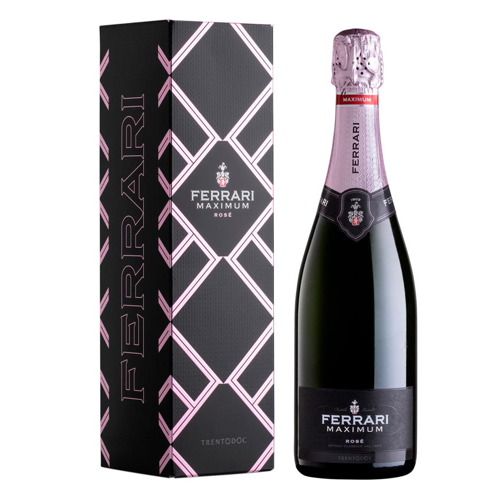 Игристое вино  Ferrari Maximum   Rose  gift box  750 мл