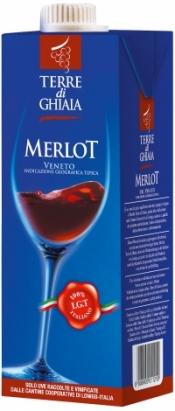 Вино Merlot Terre di Ghiaia   Tetra Pak  1000 мл