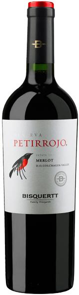Вино Bisquertt  Petirrojo  Reserva Merlot  Colchagua Valley DO Петиррохо  Резерва  Мерло  2014  750 мл