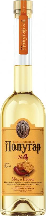 Водка "Polugar" №4, Honey & Allspice,  "Полугар" №4, Мед и перец, 1500 мл