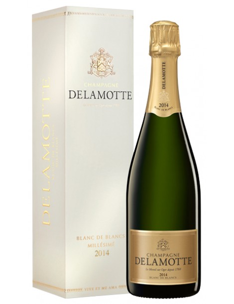 Шампанское Delamotte Blanc des Blancs gift in box Деламотт Блан де Блан 2014 в подарочной упакoвке 750 мл