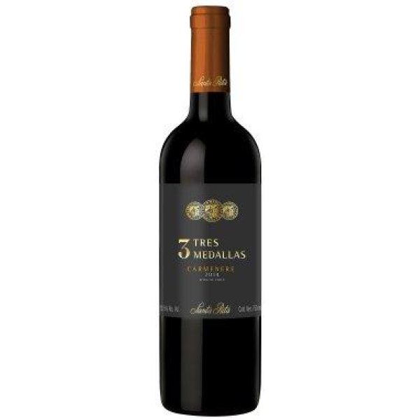 Вино Carmenere 3 Tres Medallas. Santa Rita  2017 750 мл
