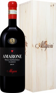 Вино Allegrini Amarone della Valpolicella Classico wooden box  DOC Аллегрини Амароне делла Вальполичелла Классико  п/у 2019 1500 мл