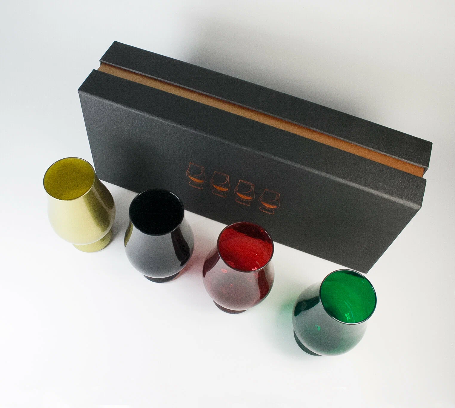 Набор 4 цветных бокала Glencairn в подарочной коробке