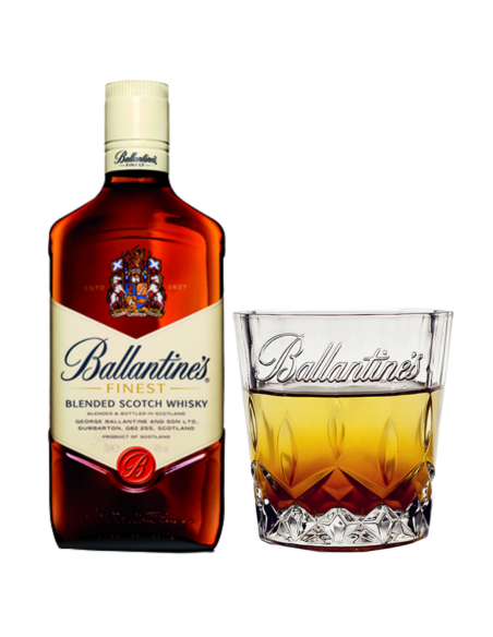 Виски Ballantine’s Finest gift box  750 мл  + 1 glass 40%