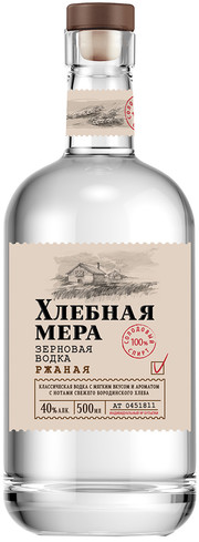 Водка   Хлебная Мера Ржаная   500 мл