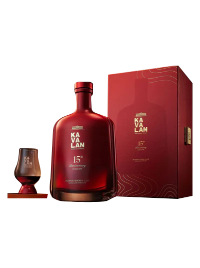 Виски Kavalan  15 th Anniversary Vintage 2009  Oloroso Sherry Cask   Gift Pack with 1 Glass  750 мл  56,3 %