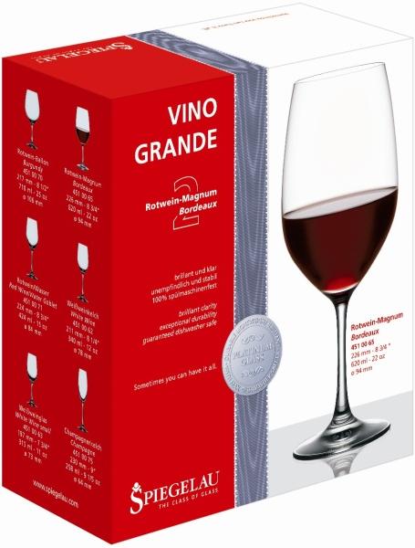Бокал Бордо Spiegelau Vino Grande Bordeaux Magnum Вино Гранде 2 бокала Бордо Магнум в п/у 620 мл