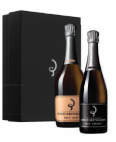 Подарочный набор  шампанское Billecart-Salmon Brut Reserve +  Billecart-Salmon Brut Rose  Билькар-Сальмон Брют Резерв  750 мл + Билькар-Сальмон Брют Розе 750 мл в подарочной коробке