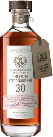 Коньяк ККЗ Император Всероссийский ОС 30 лет с мюзле 40%  500 мл