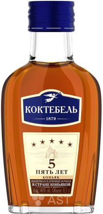 Коньяк пятилетний Коктебель 40% 100 мл