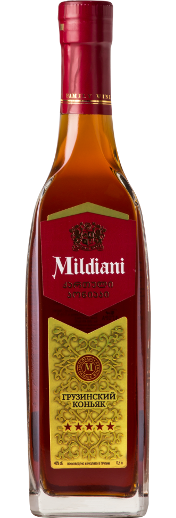 Коньяк Mildiani 5 Stars Милдиани  5 Звезд в подарочной упаковке 500 мл