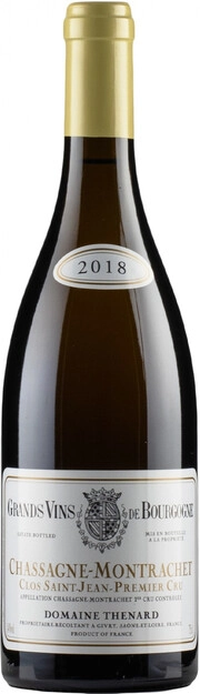 Вино Domaine Baron Thenard  Chassagne-Montrachet Premier Cru  Clos Saint-Jean  AOC  2018  750 мл