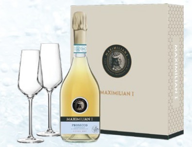 Игристое вино  Maximilian I Prosecco Brut  gift box 2 glass 750 мл