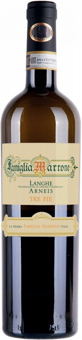 Вино Famiglia Marrone  Tre Fie Langhe DOC Arneis  750 мл