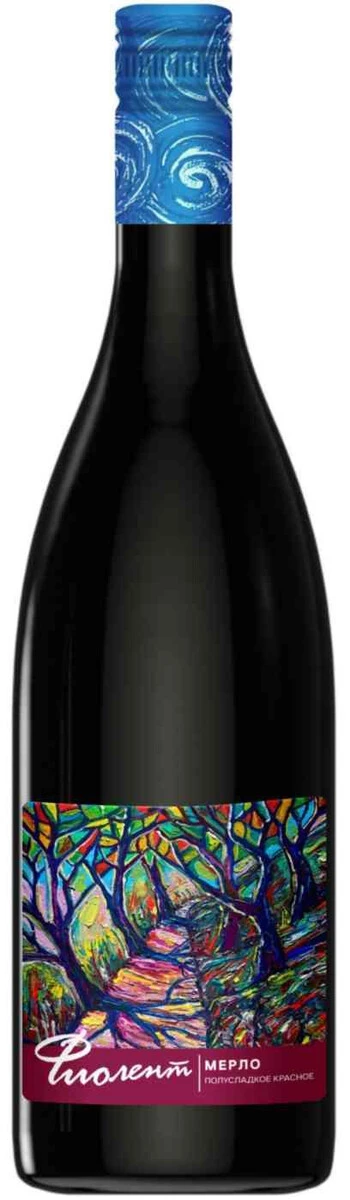 Вино Фиолент  Мерло красное  полусладкое  2024  750 мл  12,8%