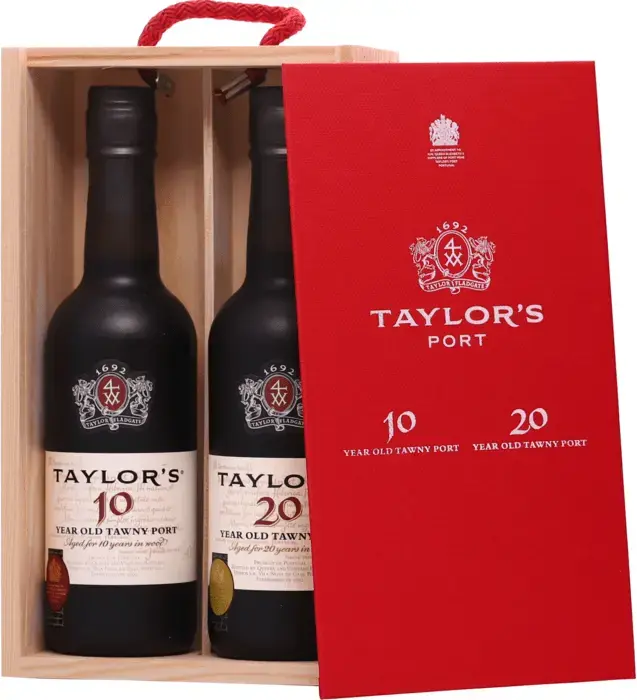 Портвейн Taylor's 10-Year Old Tawny Set Taylors 10 20 in wooden box  375 мл