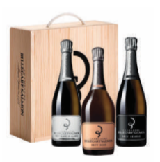 Подарочный набор  шампанское  Billecart-Salmon Brut Reserve, Blanc de Blancs Grand Cru Brut , Brut Rosé    Билькар-Сальмон Брют Резерв, Блан де Блан Гран Крю, Брют Розе 750 мл в подарочной коробке