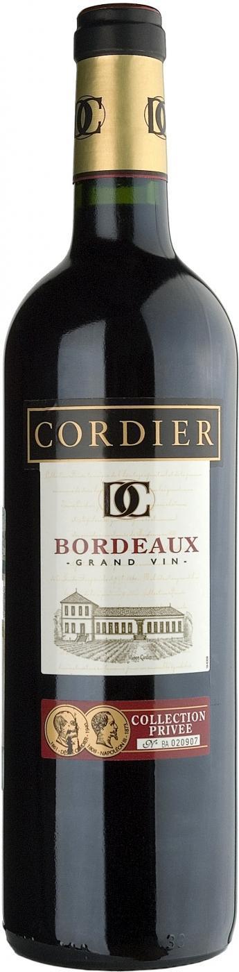Вино Cordier  Collection Privee Bordeaux Rouge AOC Кордье Частная коллекция Бордо Руж 2013 750 мл