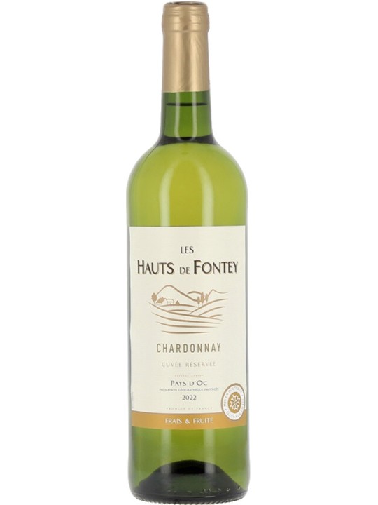 Вино  Les Hauts de Fontey Cuvee Reservee Chardonnay  Pays d'Oc IGP  2022  750 мл