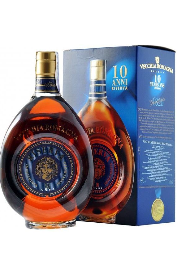 Бренди Montenegro Vecchia Romagna Riserva 10 Anni gift box 700 мл