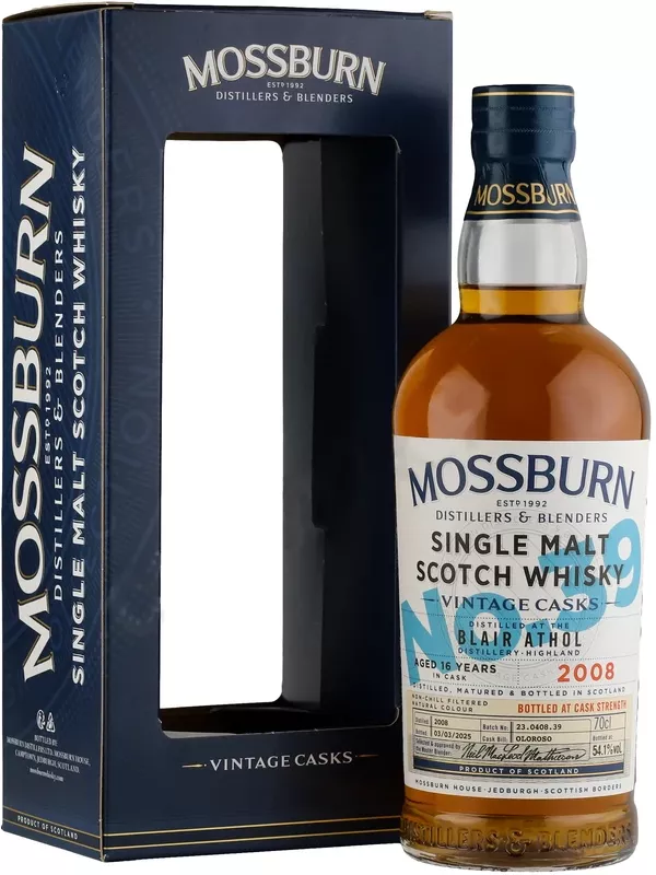 Виски Mossburn Vintage Casks No.39 Blair Athol gift box 2008 700 мл