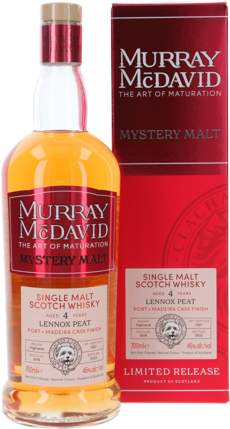 Виски Murray McDavid Mystery Malt Lennox Peat 4 Years Old gift box 700 мл 46%