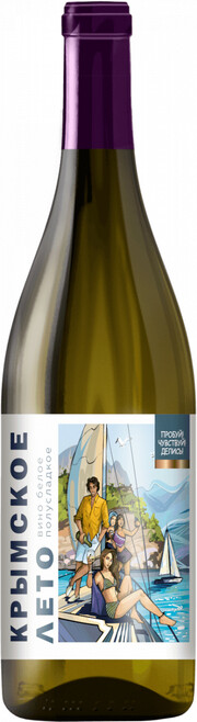 Вино Крымское Лето  Яхтинг  белое полусладкое  750 мл