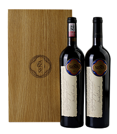 Винный набор  Vina Sena Сет Сенья на 2 бутылки в деревянном  футляре 2009  1999  750 мл