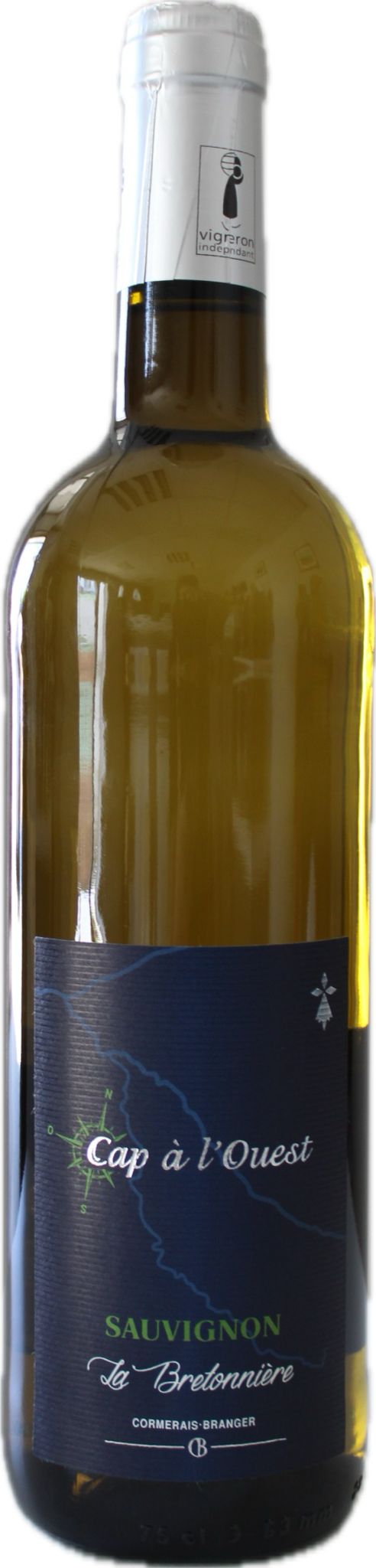 Вино Cormerais Branger Sauvignon Cap à l'Ouest La Bretonniere Val de Loire IGP 2024  750 мл
