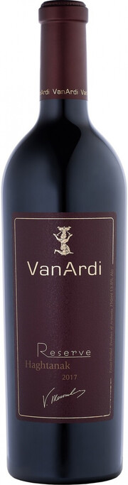 Вино Van Ardi  Red Dry Wine Reserve  Haghtanak  Ван Арди  Резерв Ахтанак красное сухое 2018   750 мл