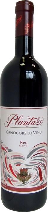 Вино Plantaze Crnogorsko Vino Red Semi-sweet  Плантаже Черногорское Вино Красное Полусладкое 750 мл