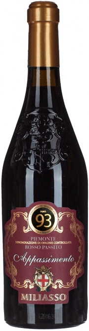 Вино Angelo Rocca e Figli  Miliasso  Appassimento  Piemonte DOC Rosso Passito 2020  750 мл
