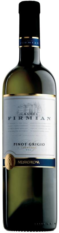 "Castel Firmian" Pinot Grigio, Trentino, Кастель Фирмиан Пино Гриджо Трентино ДОК, Медзакорона, сухое белое, 2013,12.5%,0.75л.