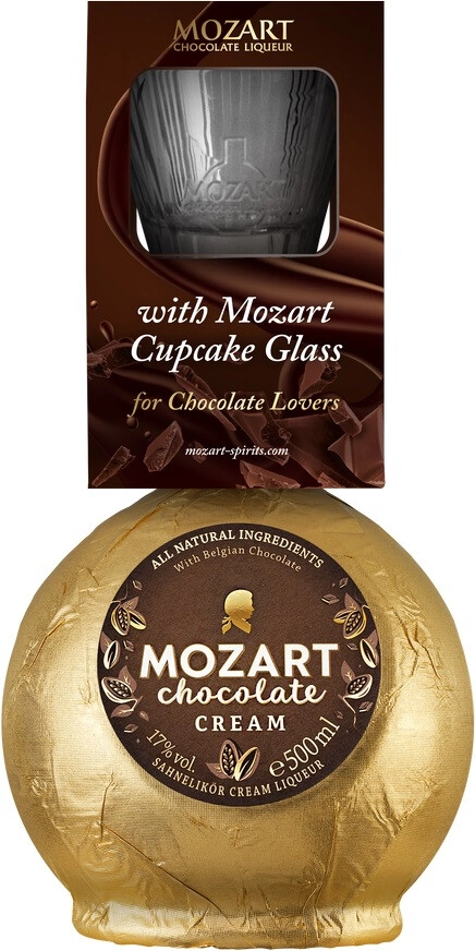 Ликер Mozart Chocolate Cream   gift box  with cupcake glass   500 мл  17%